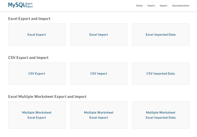 Export and Import system Using Laravel Framework