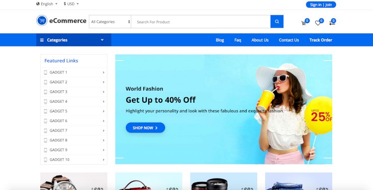 An E-Commerce Website with free Source Codes.