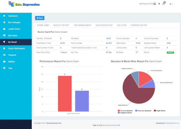 Online Exam Management System With Timer