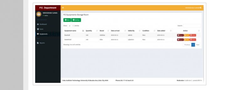 (SOLVED) Equipments Inventory and Reporting System